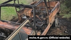 Возгорание автомобиля в селе Доброе-3 Симферопольского района