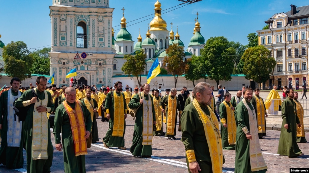 Під час відзначення 1030-річчя хрещення Русі-України під гаслом «За єдину помісну церкву». Київ, 28 липня 2018 року