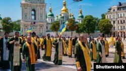 Під час відзначення 1030-річчя хрещення Русі-України під гаслом «За єдину помісну церкву». Київ, 28 липня 2018 року