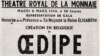 Afișul premierei lui Oedipe la Teatrul de la Monnaie la Bruxelles în 1956