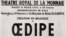 Afișul premierei lui Oedipe la Teatrul de la Monnaie la Bruxelles în 1956
