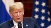 FINLAND -- U.S. President Donald Trump gestures as he speaks during a joint news conference with Russian President Vladimir Putin (not pictured) after their meeting in Helsinki, Finland July 16, 2018