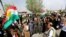 IRAQ -- Kurds celebrate during their independence referendum in Kirkuk, September 25, 2017