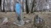 Belarus - Vandals desecrated cemetery in Horki. On tombstones a swastika painted, 14Apr2015