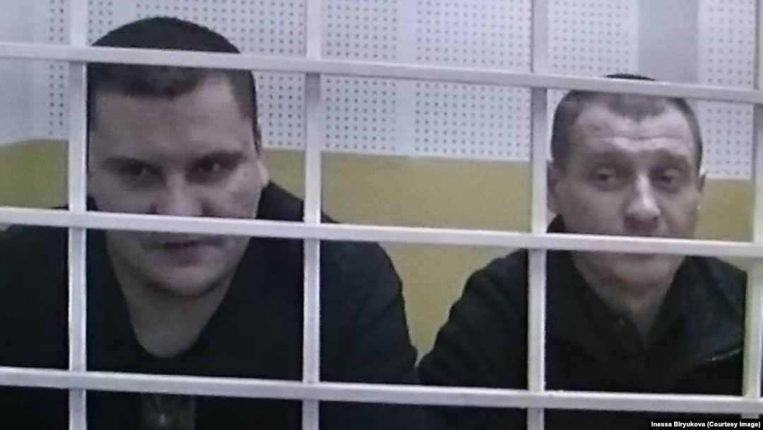 Filipp Romanov (left) and Sergei Bulanov in the courtroom during their trial last year