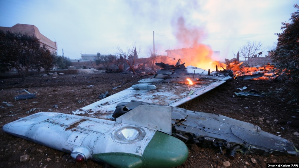 Обломки сбитого российского самолета, 3 февраля 2018, провинция Идлиб, Сирия