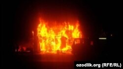 Пожар в магазине ковров в Намангане.