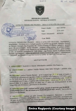 Odluka suda u Prizrenu o određivanju alimentacije koju Nuridin Bajrami treba da isplati svom sinu.