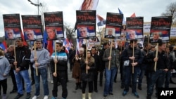 Protest desničara u Beogradu povodom presude zapovednicima OVK, 30. novembra 2012.