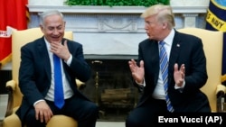 Presidenti amerikan, Donald Trump (djathtas) dhe kryeministri izraelit, Benjamin Netanyahu.