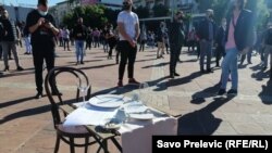 Protest ugostiteljskih radnika u Podgorici, 6. novembar 2020. 