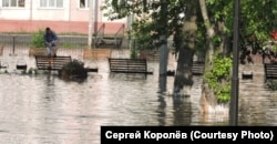 Наводнение в городе Нижнеудинск в Иркутской области России