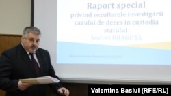 Avocatul poporului Mihail Cotorobai la prezentarea raportului special privind decesul lui Andrei Braguţa