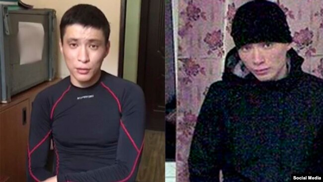 Слева – задержанный российский пограничник, справа – Аскар Кулуб