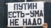 Гражданский активист Владимир Ионов с плакатом «Путин есть – ума не надо» на одной из летних акций протеста в Москве (архивное фото)