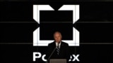Rostec CEO Sergei Chemezov speaks during a presentation of the new logo of the Kalashnikov company in Moscow in December 2014