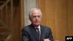 U.S. Republican Senator from Tennessee Bob Corker, chairman of the Senate Committee on Foreign Relations, listens to a speaker during a hearing on the Iran nuclear deal on Capitol Hill in Washington, December 17, 2015