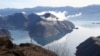 Tajikistan -- The reservoir of the Nurek hydropower station in the southern city of Kulyab, 20Feb2006