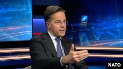 NATO Secretary-General Mark Rutte speaks in an interview at the military alliance's headquarters in Brussels on November 24.
