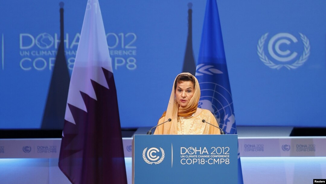 Christiana Figueres, executive secretary of the United Nations Framework Convention on Climate Change, speaks at the opening session of the UN Climate Change Conference in Doha on November 26.