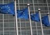 BELGIUM -- European Union flags fly outside the European Commission headquarters in Brussels, Belgium, March 6, 2019. 