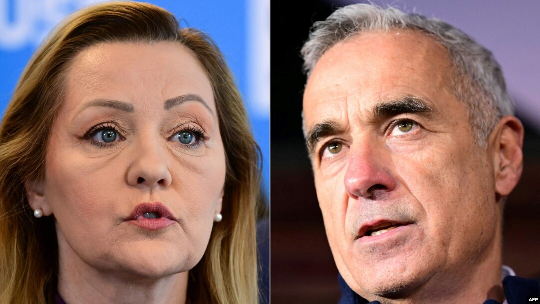 Russia-friendly Calin Georgescu (right) won the first round of presidential elections and will run against pro-European Elena Lasconi (left) in the December 8 runoff.
