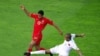 Switzerland - Portuguese forward Nani (L) vies with Turkish midfielder Mehmet Aurelio during the Euro 2008 Championships Group A football match Portugal against Turkey on June 7, 2008 at Geneva stadium in Geneva, Switzerland.