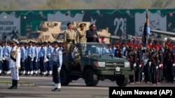 FILE: A Pakistani military parade in Islamabad in March 2018.