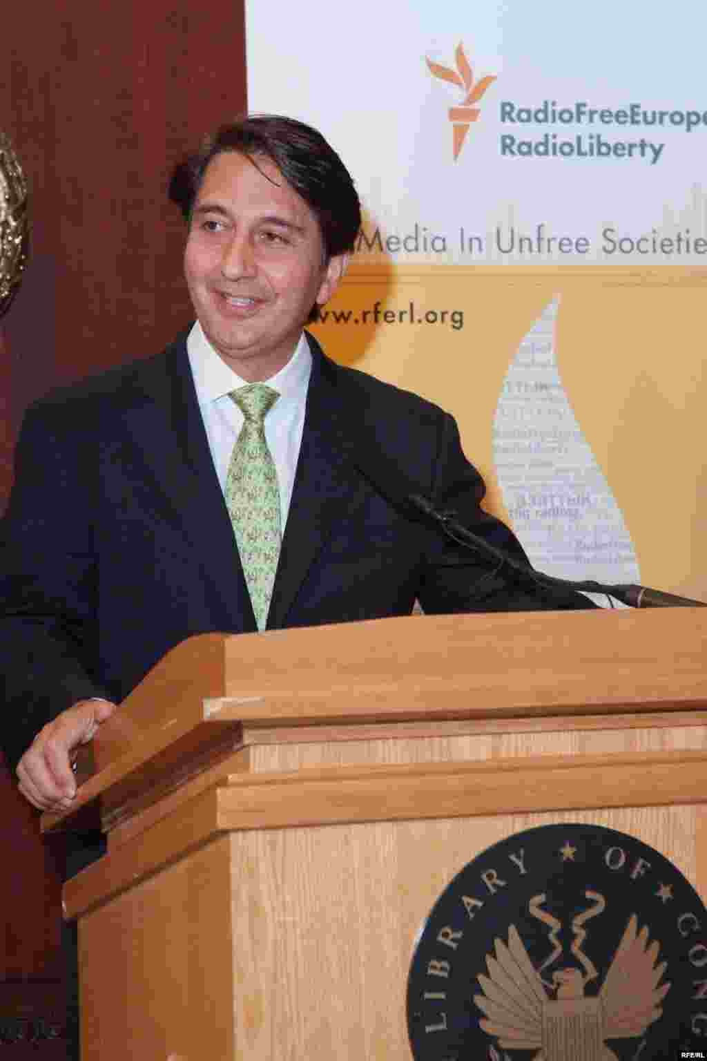 Afghan Ambassador to the U.S., Said Tayeb Jawad, speaking at the "Voices from Afghanistan" opening reception - (Photo by P. Alunans)