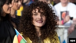 Азербайджанская певица Диляра Кязимова прибыла на открытие конкурса песни Eurovision 2014 в Копенгагене, Дания. 4 мая 2014