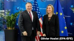 Përfaqësuesja e Lartë e Bashkimit Evropian, Federica Mogherini, dhe sekretari amerikan i Shtetit, Mike Pompeo