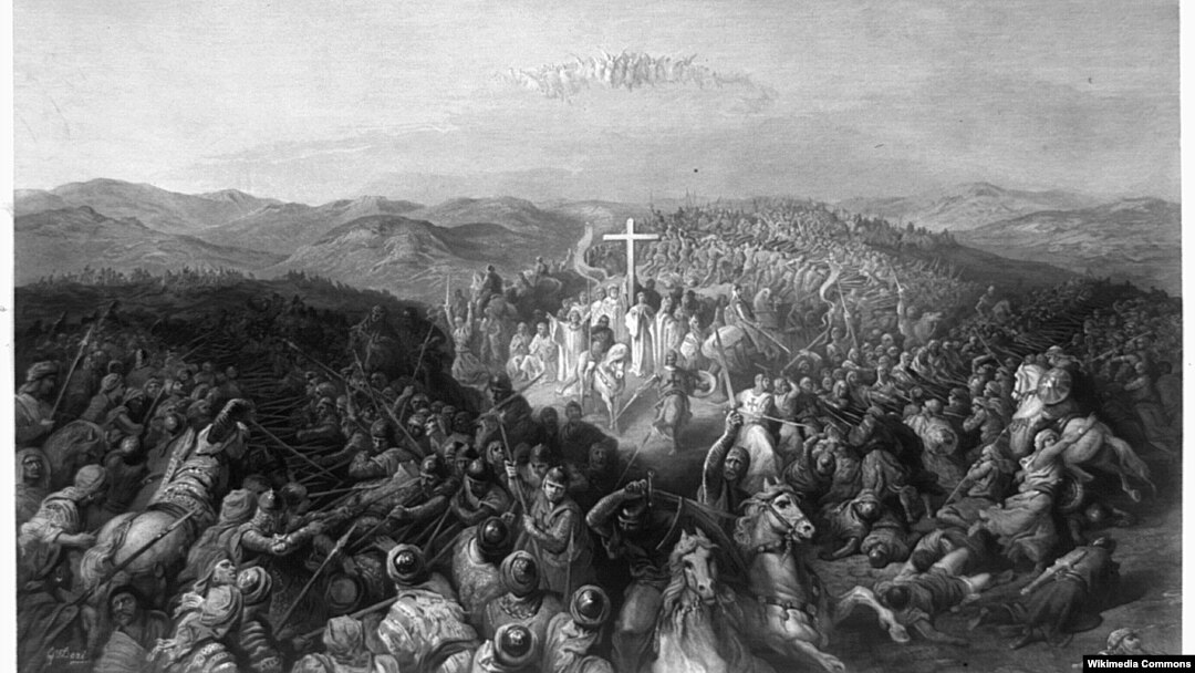 Битва при Аскалоне. Гравюра Гюстава Доре. 1881