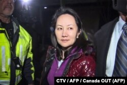 Șefa serviciului financiar de la Huawei Technologies, Meng Wanzhou, la Vancouver, 11 decembrie 2018