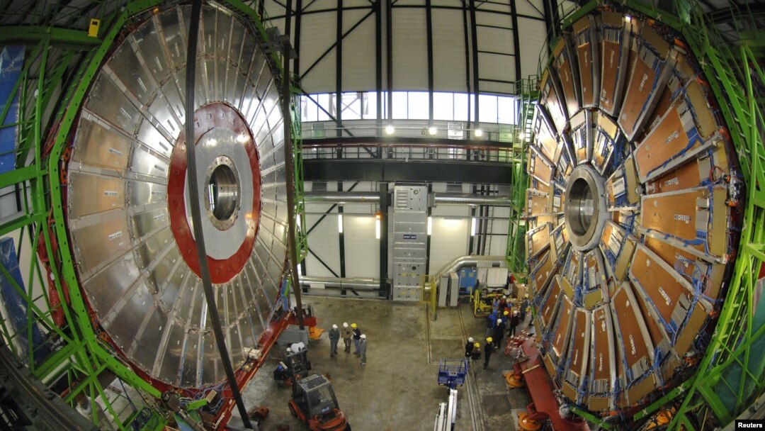 Overview of the first elements of the huge magnet of the CMS (Compact Muon Solenoid) experimental site at CERN. (file photo)