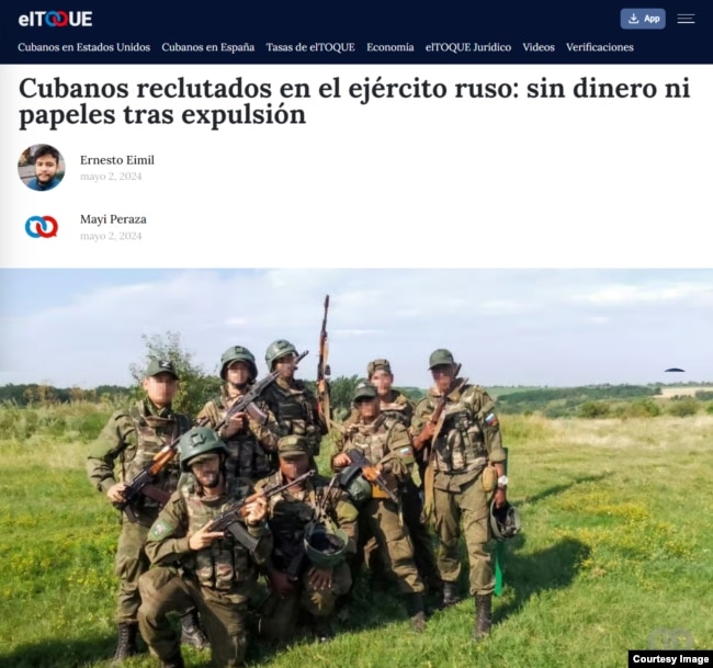 Titulli i faqes së lajmeve kubaneze: "Kubanë të rekrutuar në ushtrinë ruse: pa para dhe dokumente pas dëbimit"
