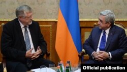 Armenia -- President Serzh Sarkisian meets with Herbert Salber, the European Union's special representative for the South Caucasus, Yerevan, 9Feb2015