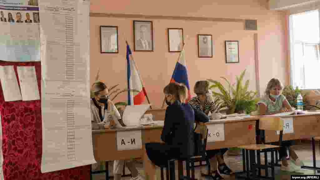 На виборчій дільниці №347, що розташована в сімферопольській школі-ліцеї №3 імені Макаренка, 17 вересня 2021 року