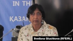 Нави Пиллэй, верховный комиссар ООН по правам человека. Астана, 12 июня 2012 года. 