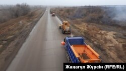 Ақтөбе мен Атырау арасындағы жол. 8 қараша 2017 жыл.