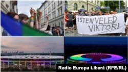 Suporteri înainte de meciul Germania - Ungaria de la München și stadioane din Germania iluminate în semn de sprijin pentru comunitatea LGBTQ, Germania 23 iunie 2021