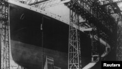 Titanicul înaintea lansării sale la apă la 31 martie 1912