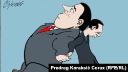 Predrag Koraksiç Koraksyň çeken karikaturasy.