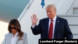 Дональд Трамп із дружиною Меланією прибуває в Хельсінкі, 15 липня 2018 року