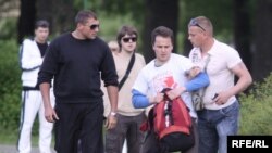 Затрымліваюць Франка Вячорку.