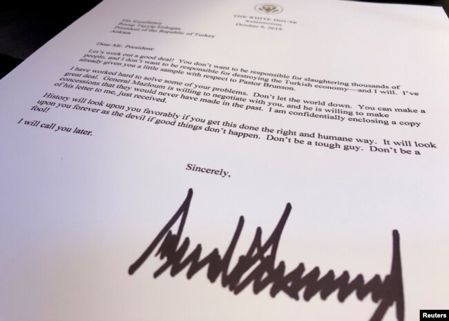 Letra që Trump i ka dërguar Erdoganit është publikuar nga Shtëpia e Bardhë.