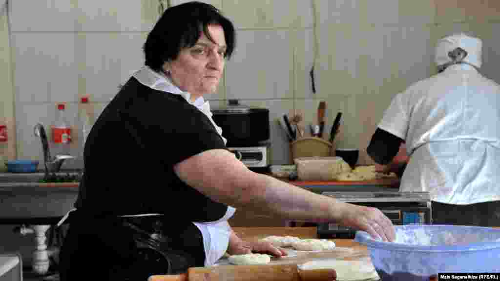 At work in a bakery in the Georgian capital, Tbilisi