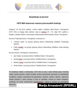 Kriterijumi VSTV-a tokom donošenja odluka o imenovanju