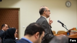 Reza Hamzelou the main figure in the huge petrochemicals exporting scandal in Iran speaking in the court. March 2019