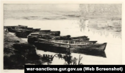 Карціна «Чоўны» беларускага мастака-графіка Сямёна Геруса