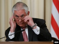 Rex Tillerson na press konferenciji u Moskvi 12. aprila 2017.